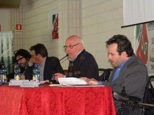 Da destra, Alberto Fontana, Innocentino Chiandetti, Carlo Giacobini e Pietro Barbieri