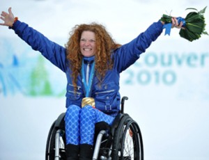 Francesca Porcellato in un momento della premiazione a Vancouver