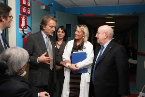 Il presidente di Telethon Luca di Montezemolo in visita al Centro Clinico NEMO