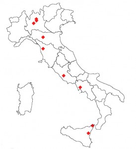 Distribuzione territoriale dei membri della Commissione Medico-Scientifica UILDM (triennio 2010-2013).