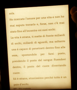 Una pagina di "In quale parte del mondo venirti a cercare " di Ilaria Rubinacci.