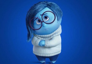 Il personaggio che interpreta l’emozione della Tristezza in “Inside out”, il film di animazione della Disney Pixar.
