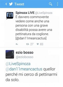 Lo scambio di Tweet tra Spinoza ed Ezio Bosso.