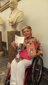 Paola Giusti il 25 marzo scorso, a Roma, in Campidoglio, alla Cerimonia di Premiazione del Concorso “AlberoAndronico”.
