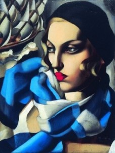 Tamara de Lempicka, La sciarpa blu, olio su tela, 1930.